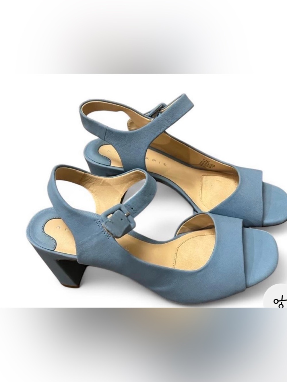 Alex Marie Light Blue Block Heel Sandals with Ankle Strap